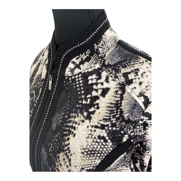 Olsen Europe snakeskin pattern zipped cardigan size S-M/8 - Picture 7 of 14